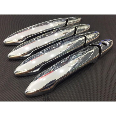 Bộ ốp tay nắm cửa xe Vinfast Fadil mạ Crom - Tặng miếng dán trong suốt chống xước hõm cửa