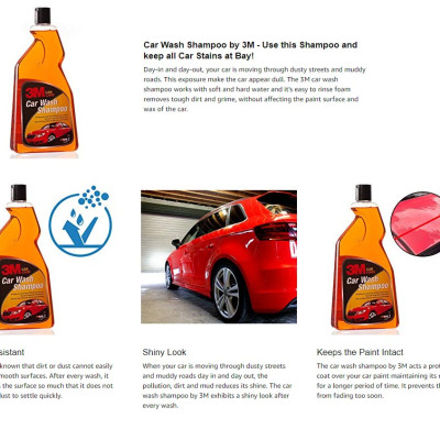 NƯỚC RỬA XE BỌT TUYẾT ĐẬM ĐẶC - PH CÂN BẰNG - NHIỀU BỌT 3M CAR WASH SHAMPOO 1 LIT 305860