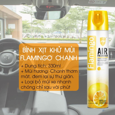 Nước Hoa Xịt Khử Mùi Hôi Ô Tô Flamingo F011 330ml khử mùi xe mới, mùi hôi nội thất mùi điều hoà