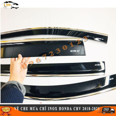 Vè Che Mưa Chỉ Inox Cao Cấp Honda CRV 2018-2021 Bóng Loáng