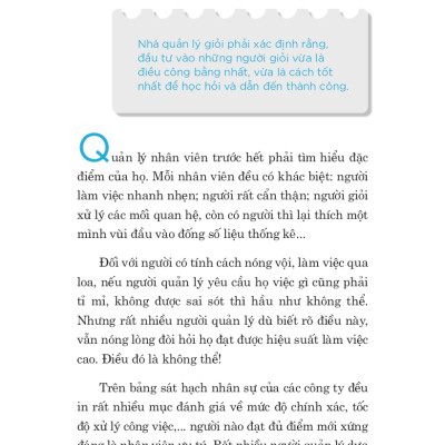 Nghệ Thuật Quản Lý Nhân Sự - Vanlangbooks (Tái Bản)