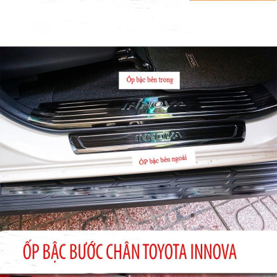 Ốp bậc cửa , nẹp bước chân Toyota Innova 2017-2022 cao cấp -mẫu Titan 8 chi tiết
