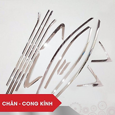 Viền Cong + Nẹp Chân Kính Inox Dành Cho Accent 2018 2019 2020 chất liệu inox 304