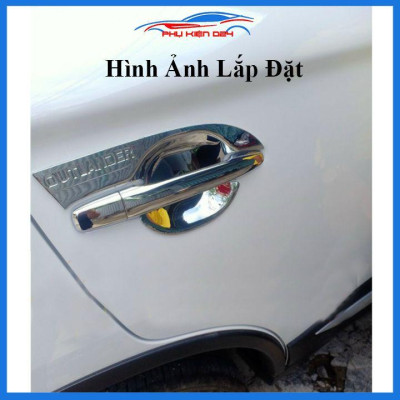 Ốp tay nắm hõm cửa mạ crom Outlander 2016-2017-2018-2019-2020-2021 bảo vệ chống trầy ô tô