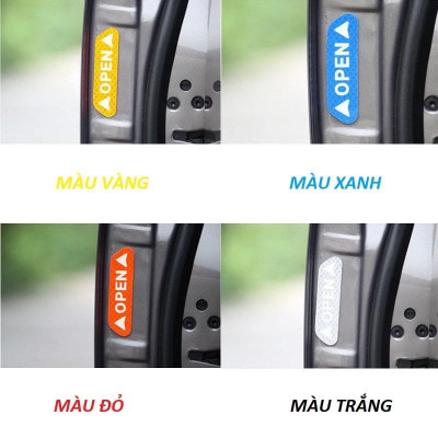 Set 4 Decal Phản Quang Dán Cửa Xe Ô Tô, Cảnh Báo Va Chạm Khi Mở Cửa Xe Ôtô Cho Người Đi Đường Phía Sau. TakyHome 9700