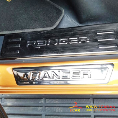 Bộ Ốp Bậc Cửa, Trong Ngoài Xe Ford Ranger 2016 - 2023 chất liệu Titan