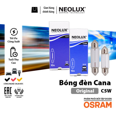 Combo 10 Bóng Đèn Cana Ngắn Trung Dài OSRAM NEOLUX Lắp Đèn La Phông, Đèn Trần Xe Ô tô Du Lịch, Xe Tải - Nhập Khẩu Chính Hãng