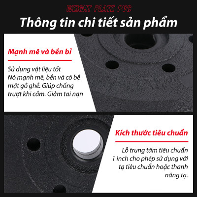 BG Bánh Tạ Nhựa 1.5kg Đặc Ruột - Tạ Miếng Nhựa -  Sẵn Kho Giao Liền