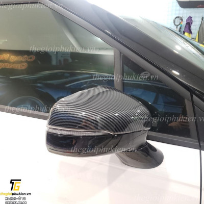 Bộ ốp gương chiếu hậu Kia Carnival vân Carbon cap cấp