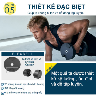Nuobell flexbell - 01 quả tạ tay 32kg/ 02 quả tạ 64kg (16 cấp điều chỉnh trọng lượng) tập gym tập thể dục tập tạ tập luyện cơ bắp.
