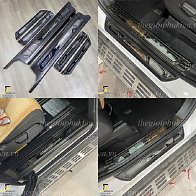 Bộ Ốp bậc cửa, Nẹp bước chân Kia Carnival vân Carbon