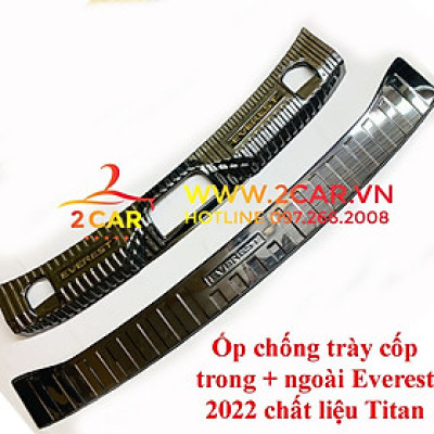 Ốp chống trầy cốp trong, ngoài xe Ford Everest 2022 2023 chất liệu Titan cao cấp
