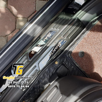 Bộ Ốp bậc cửa, Nẹp bước chân Hyundai Santafe 2021 vân Carbon