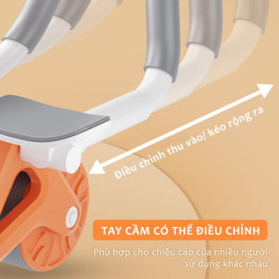Con Lăn Trợ Lực Tập Bụng 2 Bánh Thế Hệ Mới, Dụng Cụ Plank Giảm Mỡ Bụng Tại Nhà Có Đồng Hồ, Thiết Kế Để Tay Tiện Dụng - HÀNG CHÍNH HÃNG MINIIN