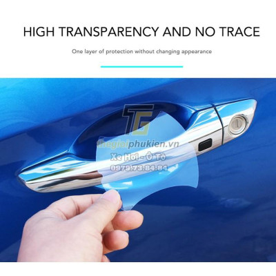 Bộ ốp tay nắm cửa xe Honda City 2021 mạ Crom - Tặng miếng dán trong suốt chống xước hõm cửa