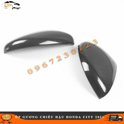 Bộ 2 Ốp Gương Chiếu Hậu cho  HONDA CITY 2021 Cacbon Và Mạ Crom Chuẩn Phom Xe