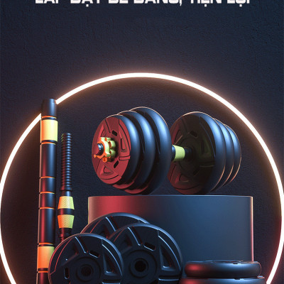 Bộ Tạ Tập Tay Đa Năng Điều Chỉnh 30kg  Kết Hợp Tạ Tay Và Tạ Đẩy - Đại Nam Sport