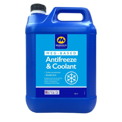 Nước Làm Mát Xanh Cao Cấp Cho Động Cơ Xăng - Morris Lubricants MEG Antifreeze & Coolant / Can 5L