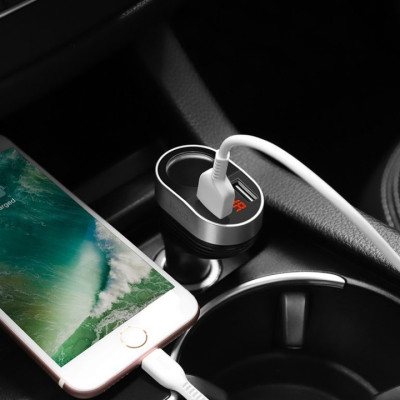 Bộ chia tẩu sạc dùng cho ô tô, xe hơi nhãn hiệu Hoco Z29,  Đầu vào: DC12 - 24V, Đầu ra: USB1/2DC5V/2.4A,ổng đầu ra 2 cổng USB: DV5V/3.1A Max ,  Đầu ra 2 lỗ tẩu sạc: 96W Max , Hàng nhập khẩu