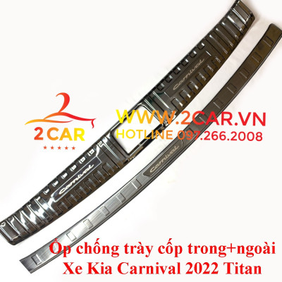 Nẹp chống sước cốp, ốp chống trầy cốp trong, ngoài xe Kia Carnival 2021 2022 2023 Mẫu TITAN cao cấp