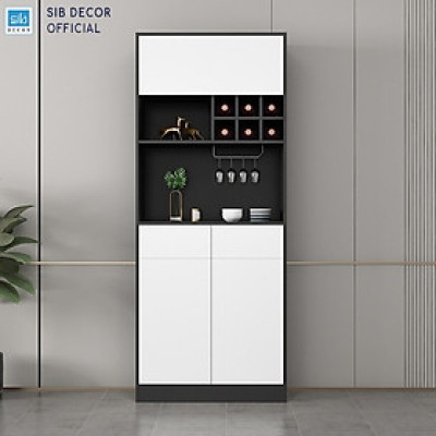 Tủ Vang Gỗ Có Giá Treo Ly Kích Thước 80x35x200cm Thương Hiệu SIB Decor KG53