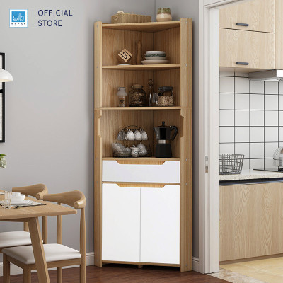 Tủ Gỗ Góc Tường Hình Tam Tam Giác Phù Hợp Đặt Tại Phòng Ăn, Phòng Bếp, Phòng Khách SIB DECOR KG31