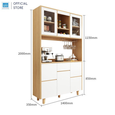 Tủ Bếp Gỗ Để Đồ Nhiều Ngăn Đa Năng Tích Hợp Tủ Vang Thương Hiệu SIB Decor KG29