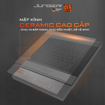 Bếp từ đơn Junger CEJ-106-I 2000W Inverter thế hệ mới Tiết kiệm điện Hàng Chính Hãng Bảo Hành 12 Tháng