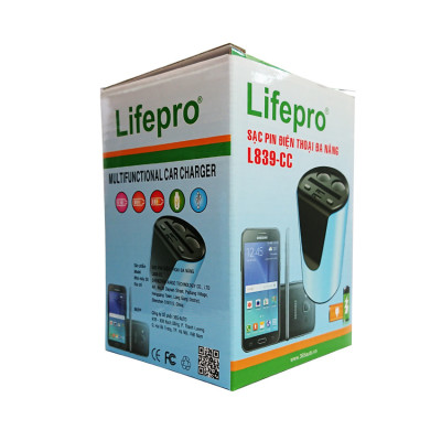 Sạc Điện Thoại & Ổ Chia Điện Đa Năng trên ô tô Lifepro L839-CC hàng chính hãng