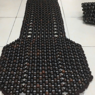 Đệm Lót Ghế Xe Ô Tô Hạt Gỗ Mun Cao Cấp Hạt 18ly - Móc Viền Tay Thủ Công ( Mian.vn )