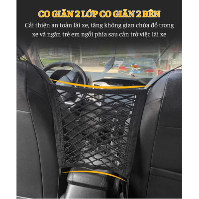 Túi Lưới Đựng Đồ Đàn Hồi Gắn Ghế Ô Tô | Túi Lưới Đàn Hồi Gắn Lưng Ghế Ô Tô An Toàn, Tiện Lợi, Giúp Sắp Xếp Đồ Gọn Gàng