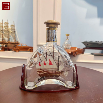 Thuyền chai trang trí, thuyền chai rượu MATELL đứng phong thủy, thuyền gỗ trang trí, decor phòng họp, bàn làm việc