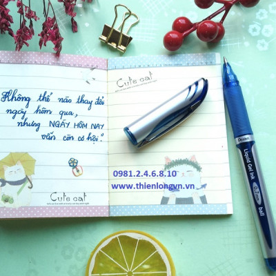 Bút ký nước energel Pentel BL57 mực xanh ngòi 0.7mm