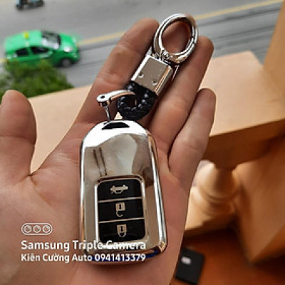 Bao chìa khoá ô tô HONDA 3 Nút silicon mạ crom FULL hộp