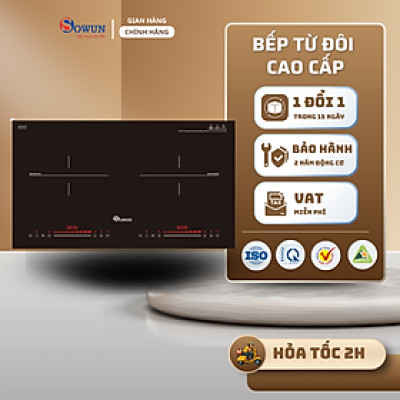 Bếp Điện Từ Đôi Nhập Khẩu SOWUN SW1228 ,Mặt Kính CERAMIC Cao Cấp Chịu Được Nhiệt Độ Cao