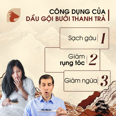 Dầu Gội Bưởi, Hương Nhu, Bạc Hà, Giảm Rụng, Kích Mọc Tóc, Giảm Gàu, Hết Ngứa, Tự Nhiên,300ml, 