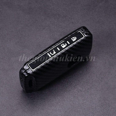 Ốp bọc chìa khóa xe Mazda 3 2020 chất liệu hợp kim vân Carbon kèm móc đeo INOX - tặng móc khóa thất lạc