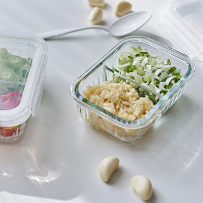 Hộp đựng thực phẩm thủy tinh chia 2,3 ngăn Wavelock V  , Nhiều Size , Sản Phẩm Nhập Khẩu Và Phân Phối Chính Hãng Cobi Home.