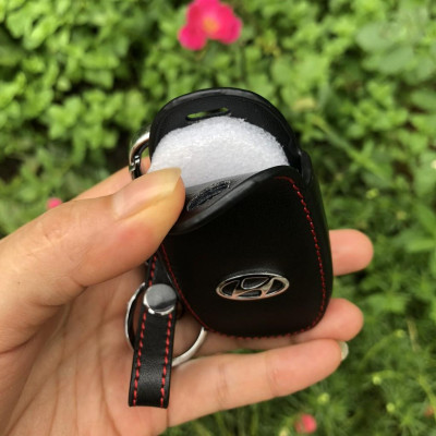 Bao Da Chìa Khóa HYUNDAI ACCENT 2021 4 Nút Cam Kết Da Thật Siêu Bền Có Logo Kim Loại Nổi