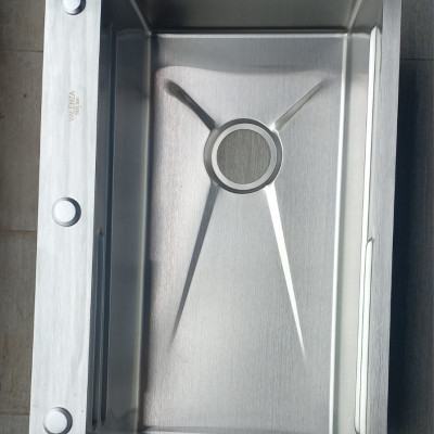 Chậu rửa bát 1 hố sus304 7546 Valenza dày 3li kèm vòi rửa bát rút dây nóng lạnh 01, bộ xả, khay inox, bình nước rửa chén, dụng cụ rửa ly cốc