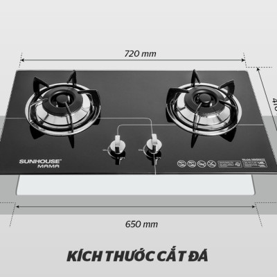[Hàng Chính Hãng Cao Cấp] Bếp Gas Âm Kính Sunhouse Mama MMB6632 - Bảo hành chính hãng 24 tháng tại nhà - Họng thép không gỉ cao cấp, không sinh muội đen
