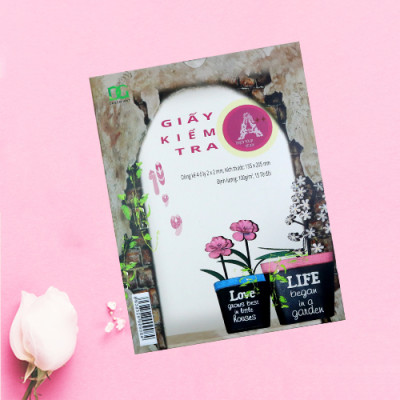 Giấy kiểm tra 4 ô ly bảng kẽ sẵn tiện lợi, giấy trắng dày chống lóa chống hằn lem, KT (15,5 x 20,5) cm 15 tờ đôi GKT06 Green Art - Hàng chính hãng