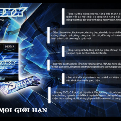 DMAXX thức uống bổ sung vitamin năng lượng có đường DAMODE 6 gói dùng thử màu xanh