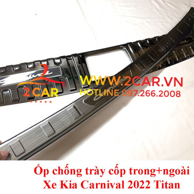 Nẹp chống sước cốp, ốp chống trầy cốp trong, ngoài xe Kia Carnival 2021 2022 2023 Mẫu TITAN cao cấp