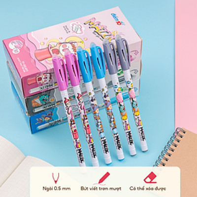 Combo 5/10/20 Bút Gel xóa được Thiên Long Mazzic TP-GELE01 ngòi 0.5mm mực xanh/đen/tím bút viết trơn mượt, có gôm trên nắp