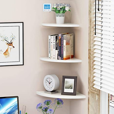 Bộ 3 Kệ Trang Trí Treo Góc Tường SIB DECOR Hình Cung Tròn KT111