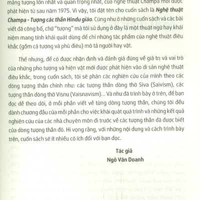 NGHỆ THUẬT CHAMPA - Tượng Các Thần Hindu Giáo - Ngô Văn Doanh - (bìa mềm)