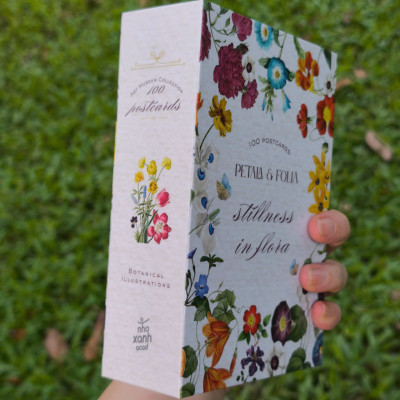 BỘ 100 POSTCARD PETALA & FOLIA - Minh Họa Thực Vật Nghệ Thuật - Giấy Mỹ Thuật 300g Cao Cấp - Nho Xanh 