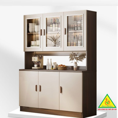 Tủ bếp gia đình gỗ MDF phong cách hiện đại 4TB07 - Nội thất lắp ráp Viendong Adv