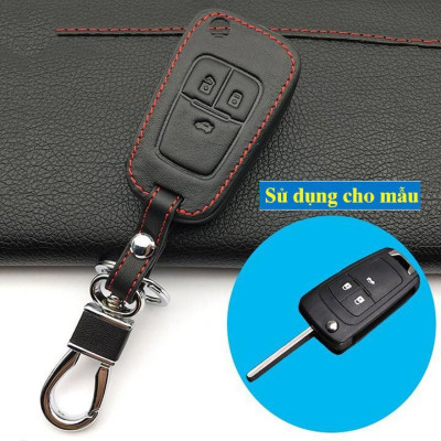 Bao Da Chìa Khóa Dành Cho Xe Chevrolet Cruze, Spark (Da Thật) Logo 3D